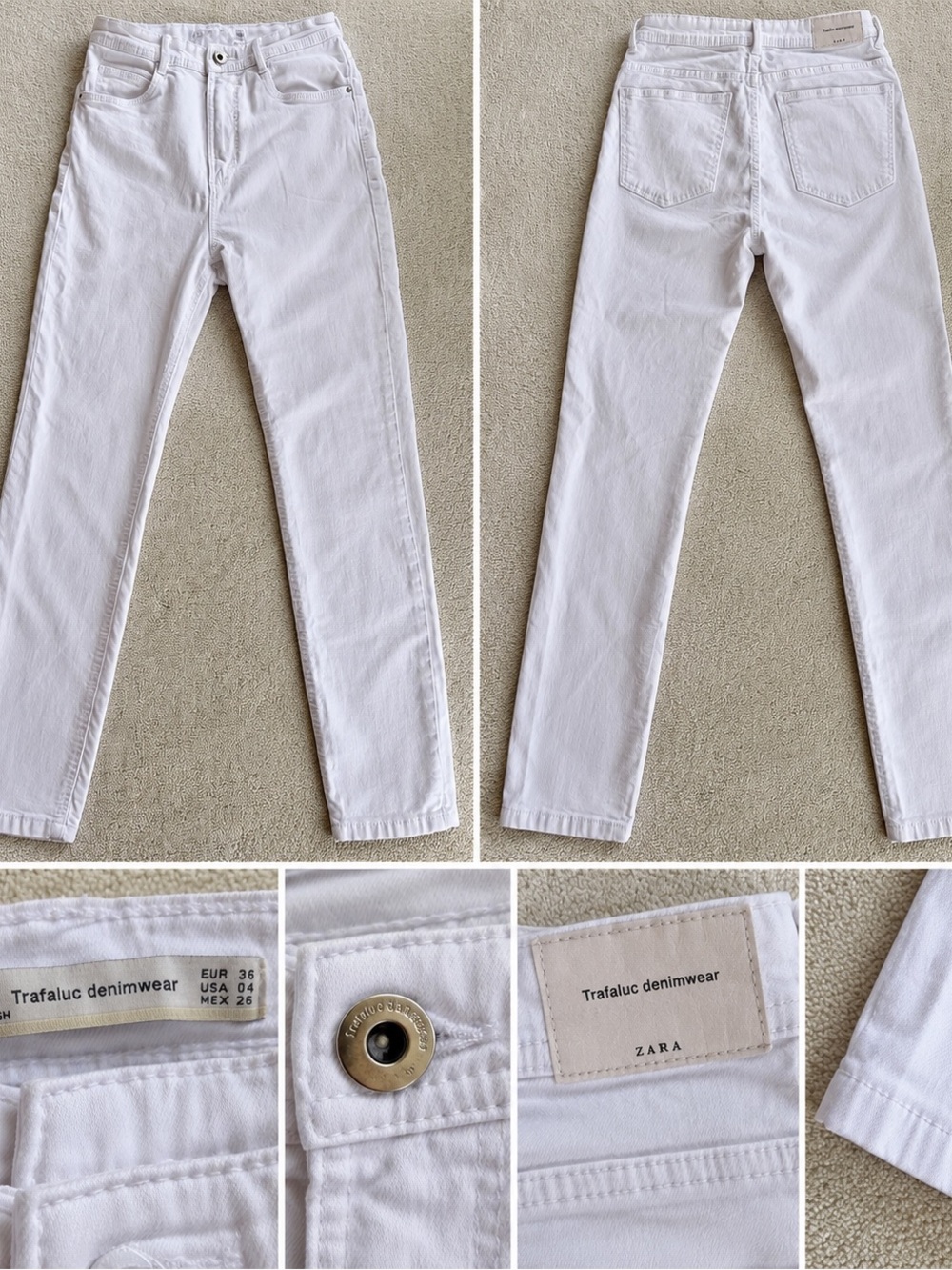 Zara Women’s White Skinny Jeans 4 Ankle